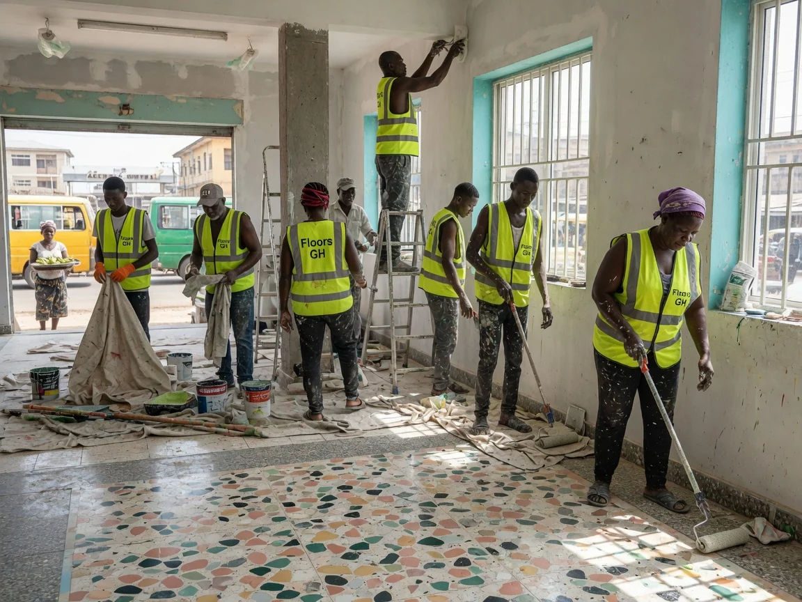 Decorative terrazzo in Accra, Ghana — epoxy terrazzo lobby finish institutional accra floorsgh, Accra Ghana